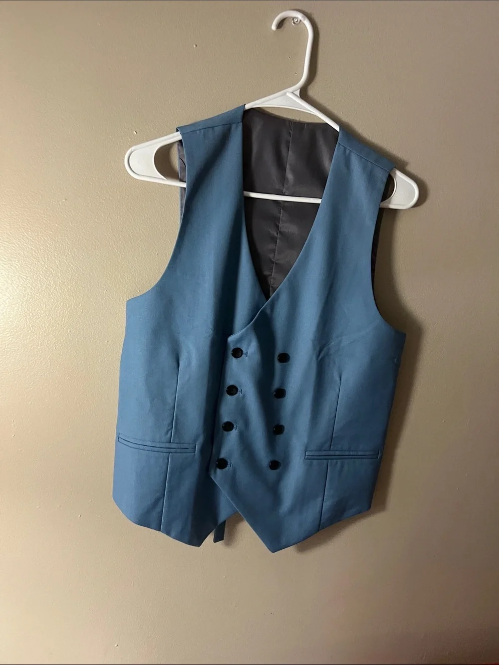 Wangyue Boys Dusty Blue Three-Piece Suit - Classic Formal Blazer & Vest
